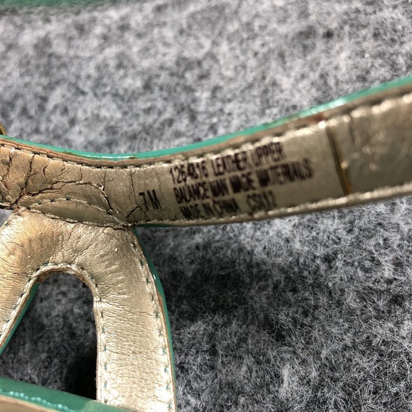 Sofft Sandals Womens Size 7 M Green Patent Leather Wedge Slingback Comfort Shoes - Picture 11 of 16